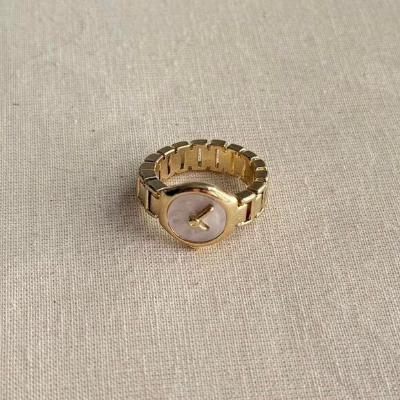 y2k 2000s gold clock watch ring - Picture 5 of 7